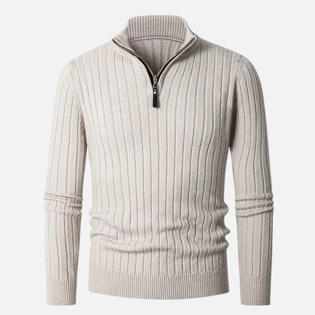 Theo Men's Ribbed Knit Sweater - front view
