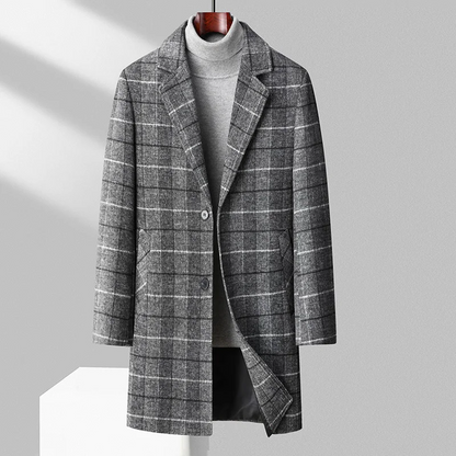 Saskia Women's Plaid Coat - fabric and finish detail