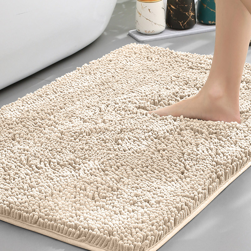 Plush Chenille Bath Mat | Non-Slip Absorbent, Comfort & Safety