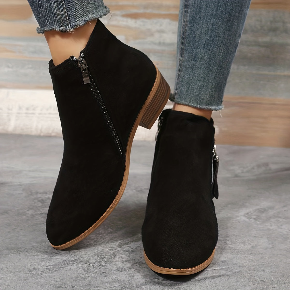 Edith Women's Suede Ankle Boots - back view