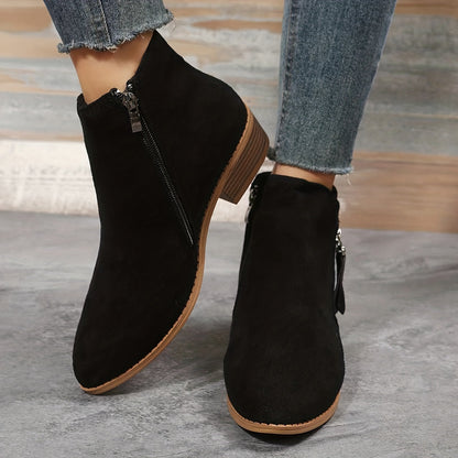 Edith Women's Suede Ankle Boots - back view