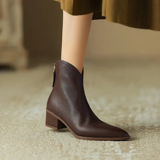 Dahlia Women's Block Heel Ankle Boots - styled view