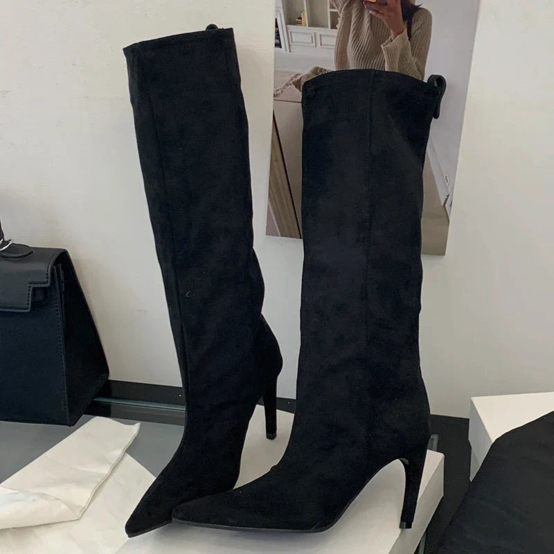 Edith Women's Knee-high Boots - fabric and finish detail