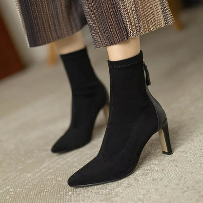 Greta Women's Ankle Boots - fabric and finish detail