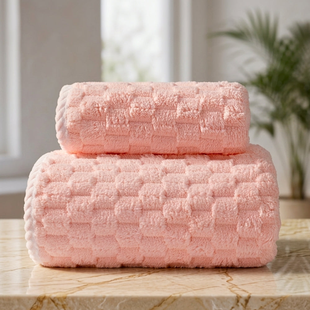 Soft Fleece Towel Set | 2-Piece, Hanging Loop