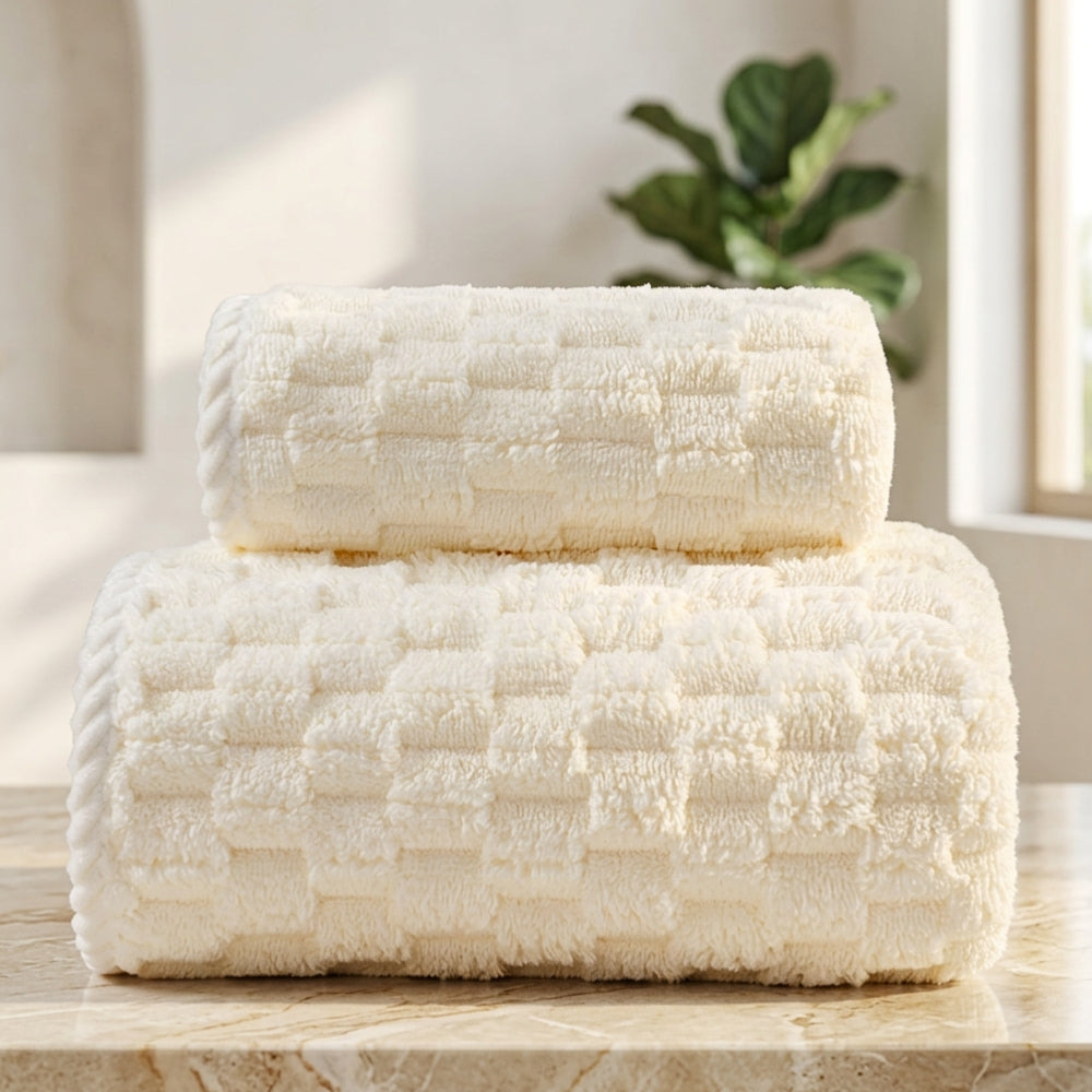 Soft Fleece Towel Set | 2-Piece, Hanging Loop