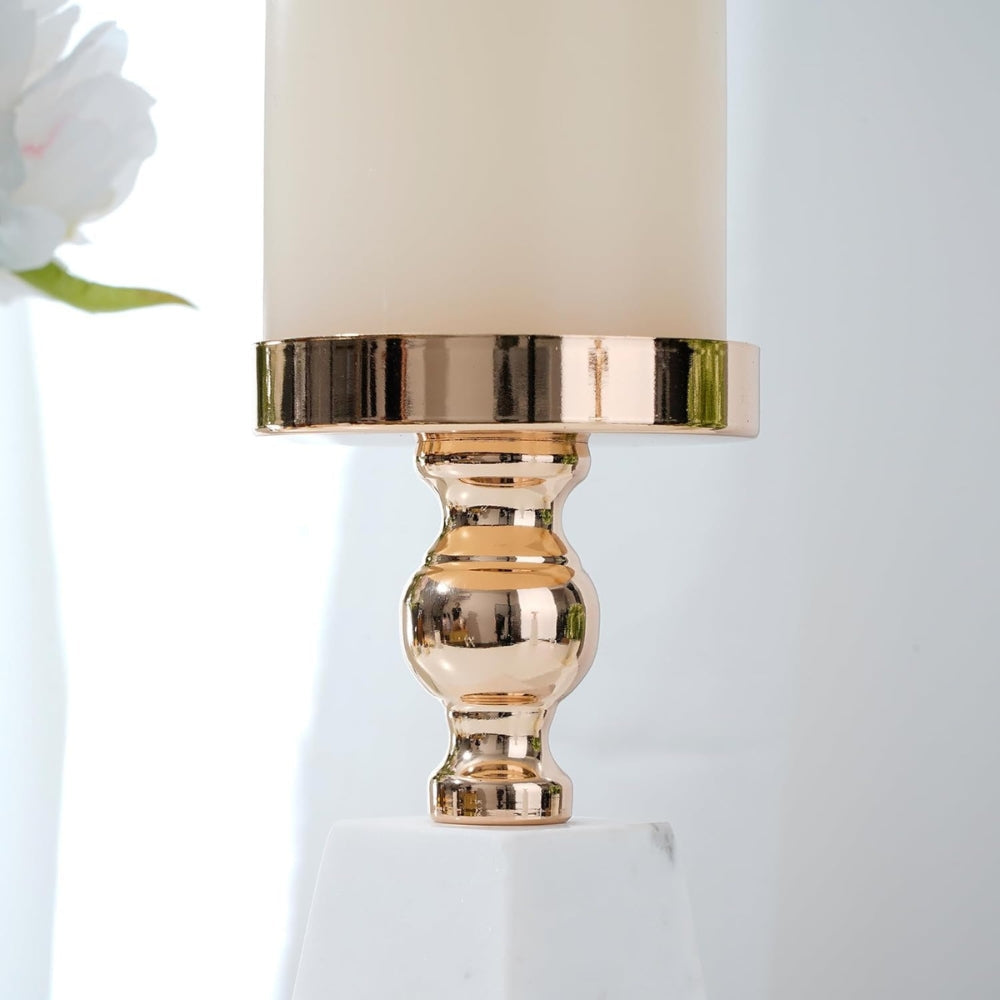 Pyramid Marble Candle Holder with Gold Accent