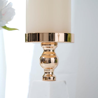 Pyramid Marble Candle Holder with Gold Accent