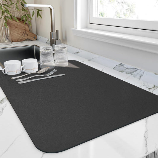 Quick Dry Kitchen Dish Mat – Highly Absorbent Diatomite for Fast Drying 0