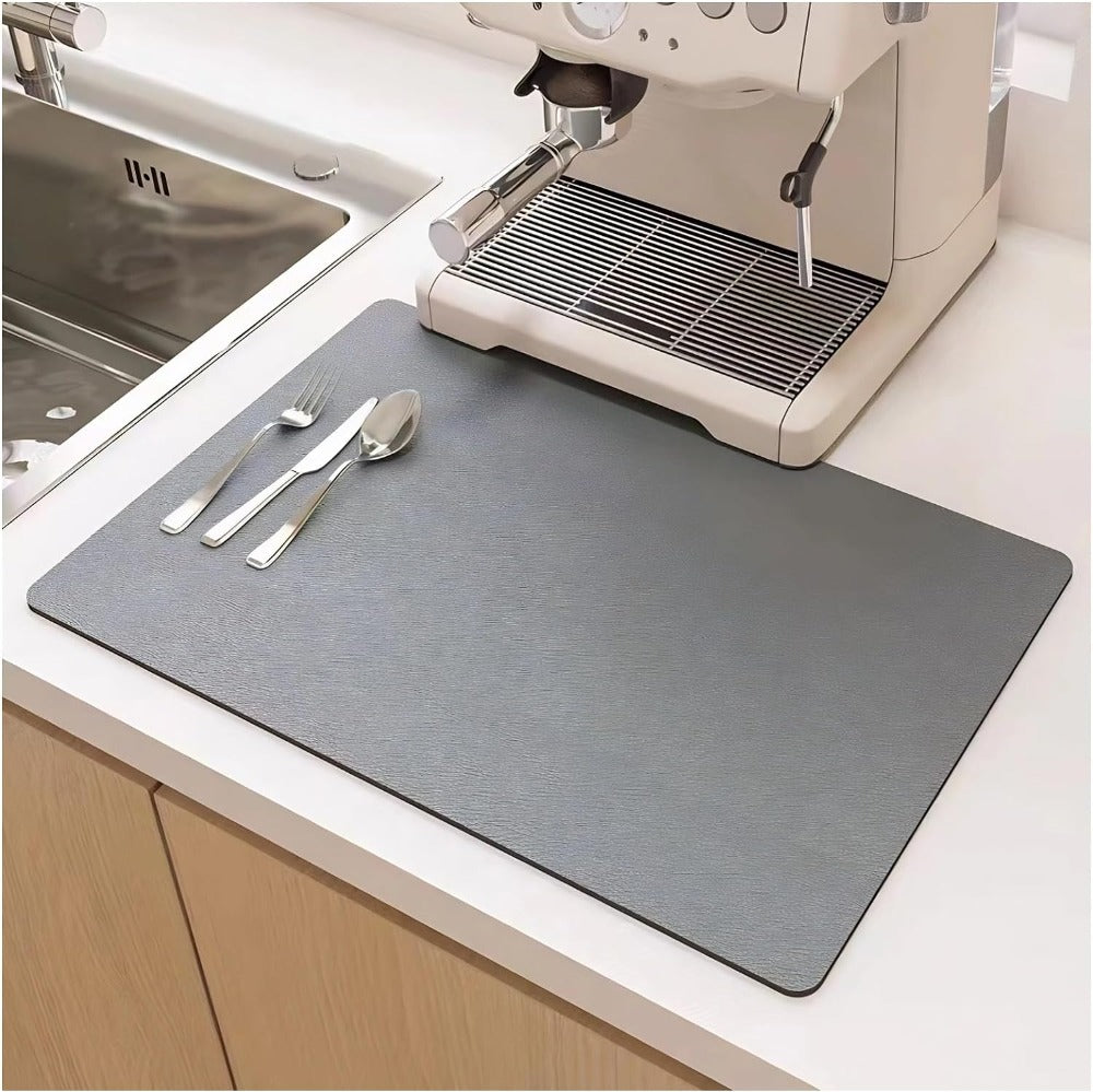 Quick Dry Kitchen Dish Mat – Highly Absorbent Diatomite for Fast Drying 4