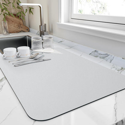 Quick Dry Kitchen Dish Mat – Highly Absorbent Diatomite for Fast Drying 5
