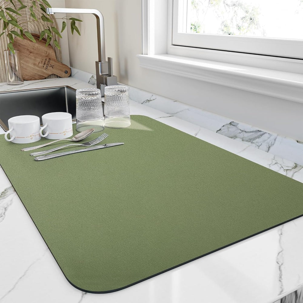 Quick Dry Kitchen Dish Mat – Highly Absorbent Diatomite for Fast Drying 6