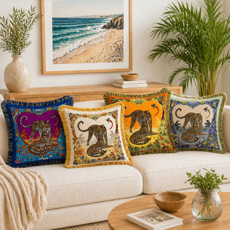 Regal Tiger Artistic Velvet Cushion Cover