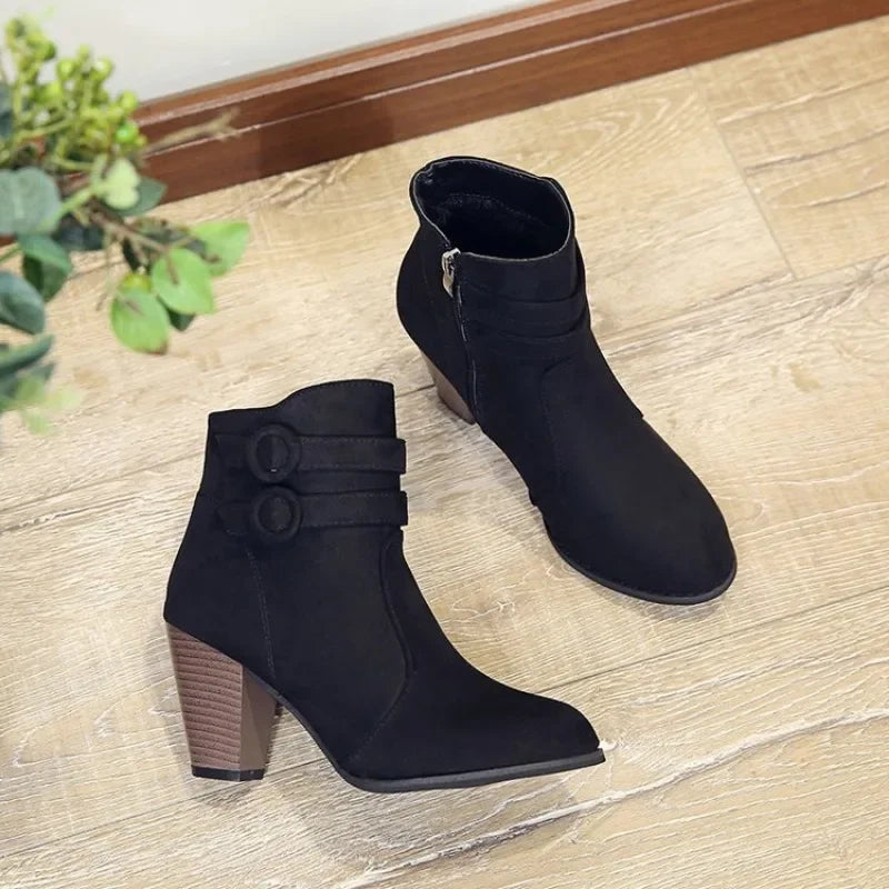 Esme Women's Suede Ankle Boots - fabric and finish detail