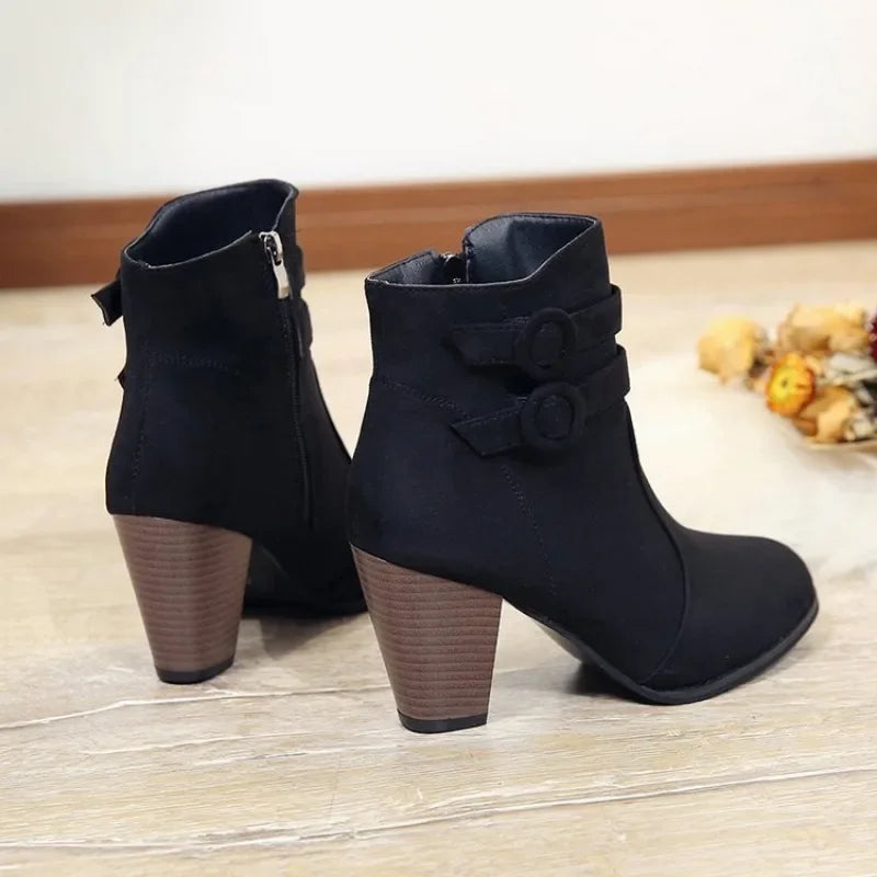 Vienna Women's Block Heel Boots - full-length view
