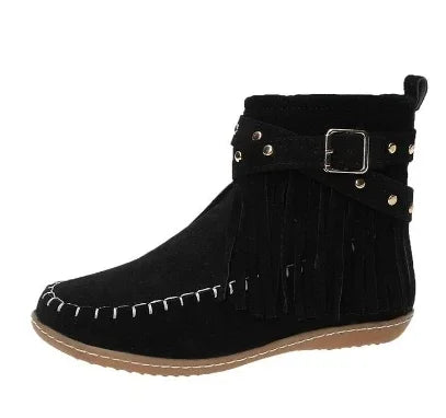 Elsie Women's Boots | Leather, Round Toe, Zipper