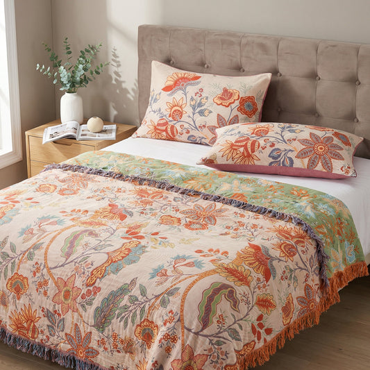 Rustic Floral Collection | Boho Pillowcases Set with 100% Cotton Fabric | Soft & Breathable for Cozy Sleep 1