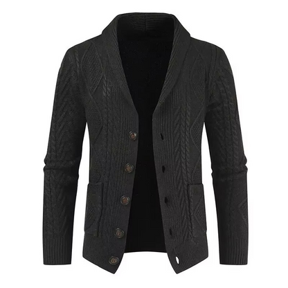 Isaac Men's Cardigan - fabric and finish detail