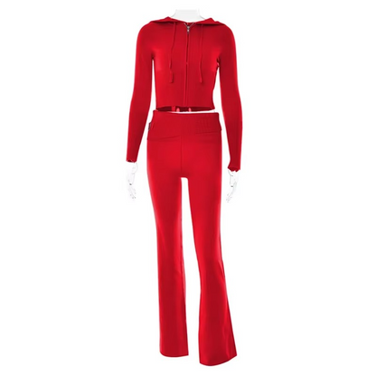 Kaia Women's Ribbed Knit Trousers - flat lay