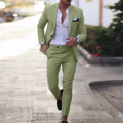 Hector Men's Linen Blazer - fabric and finish detail
