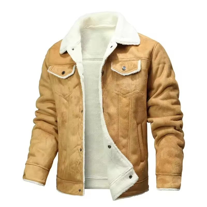 Nolan Men's Suede Coat - close-up detail