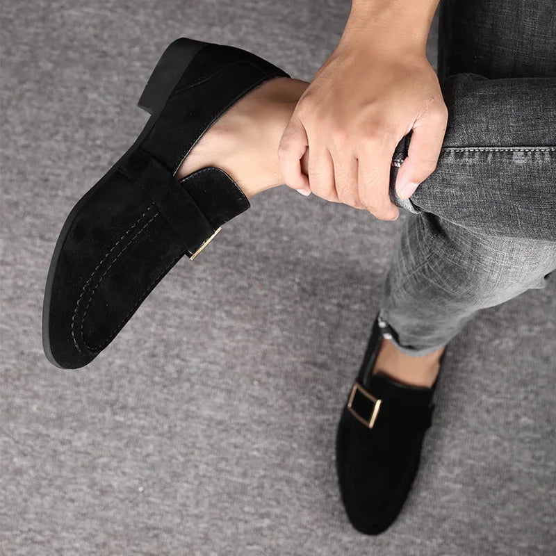Tristan Men's Block Heel Loafers - back view