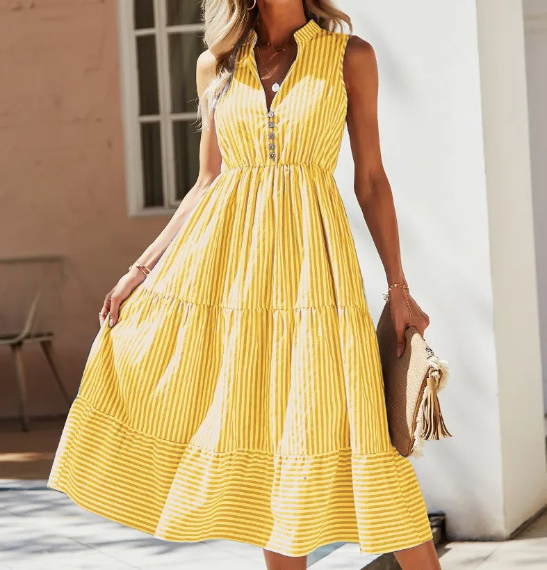 Freya Women's Striped Dress - full-length view