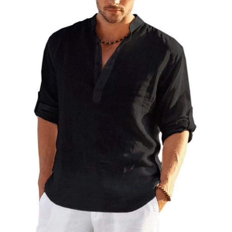 Hugo Men's Linen Shirt | Cotton, Long Sleeve