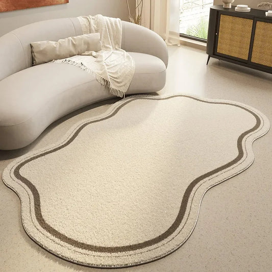 Cream Irregular Shaped Rug