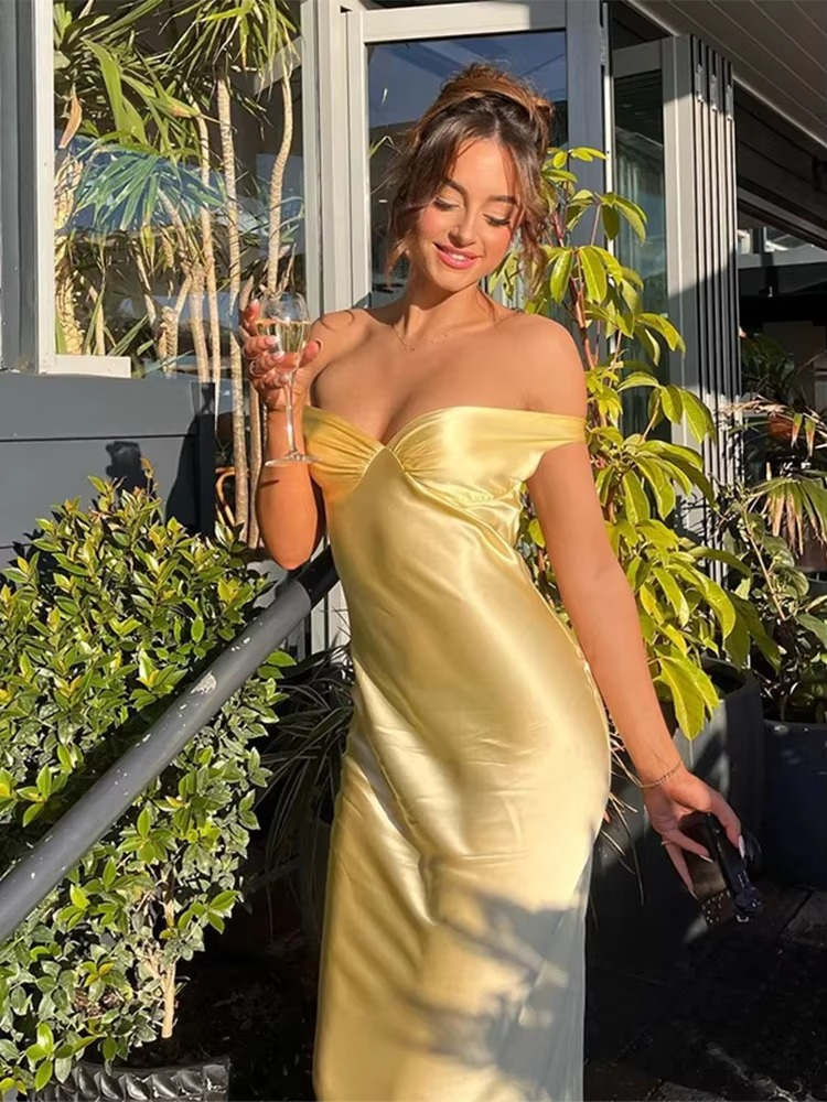 Perla Women's Satin Maxi Dress - front view