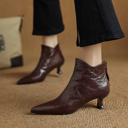Hattie Women's Block Heel Ankle Boots - shown in use