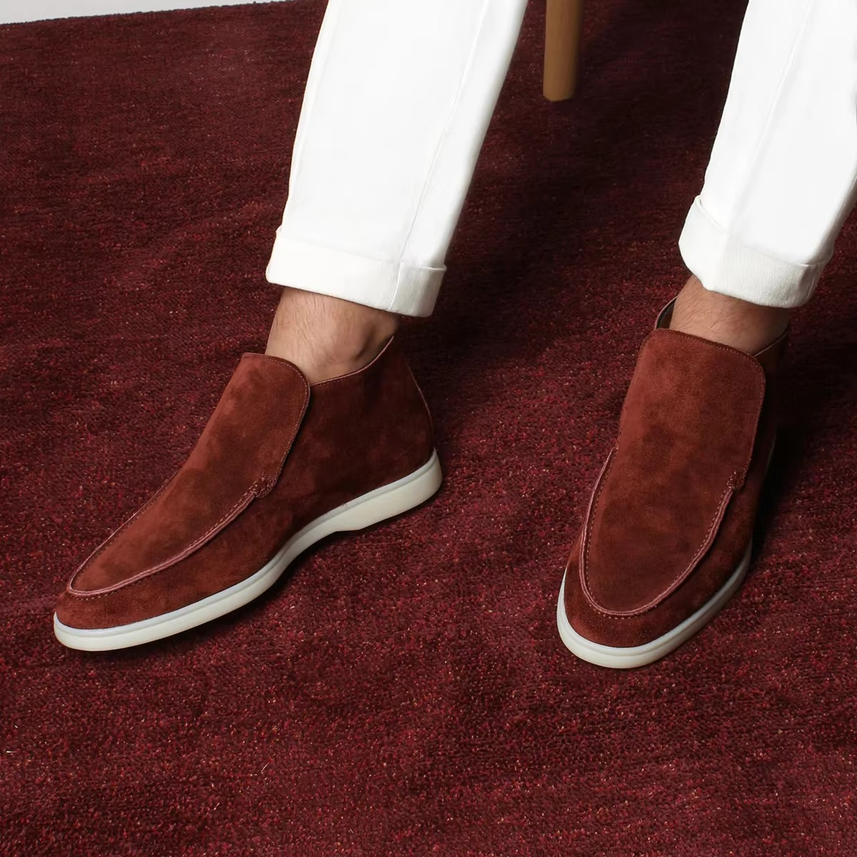 Jude Men's Suede Loafers - fabric and finish detail