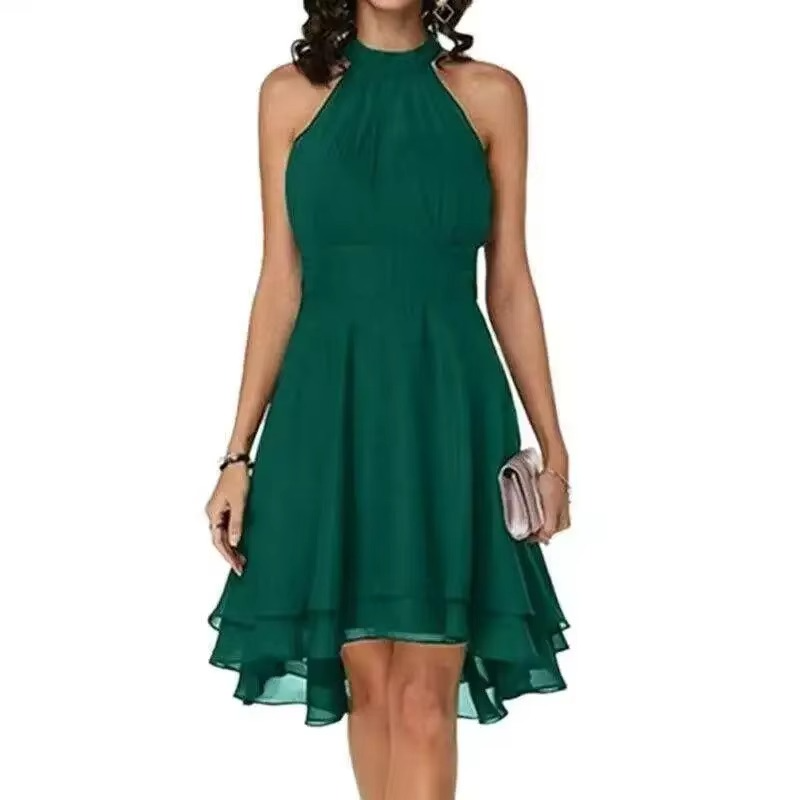 Wren Women's Dress | Halter, Ruffle, Halter Neck