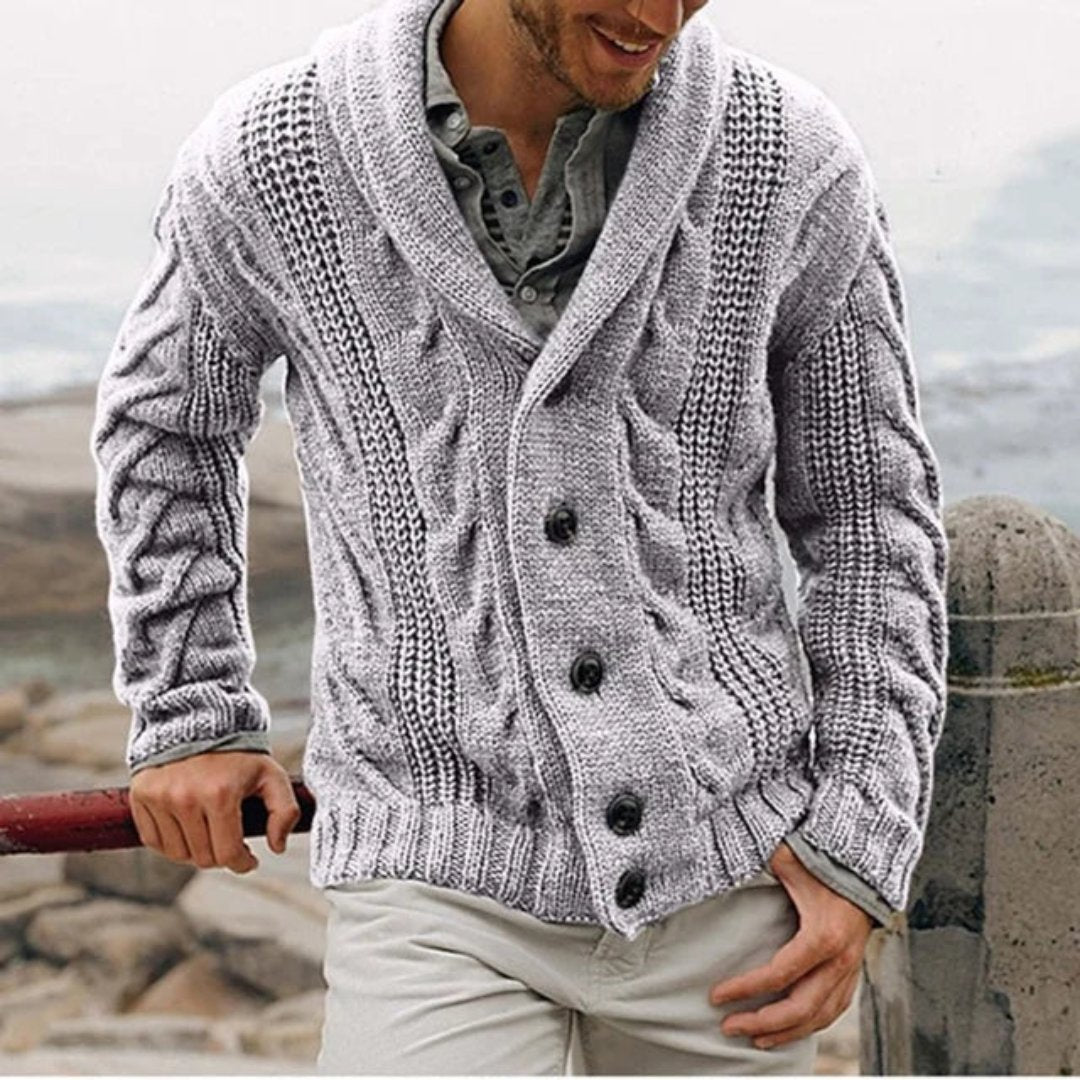 Desmond Men's Cable Knit Jacket - back view