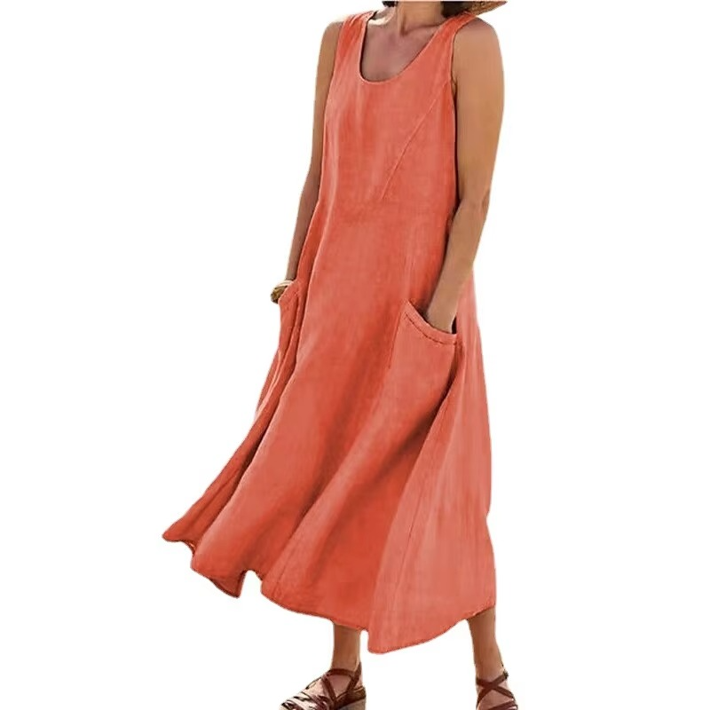 Romy Women's Linen Maxi Dress - styled view