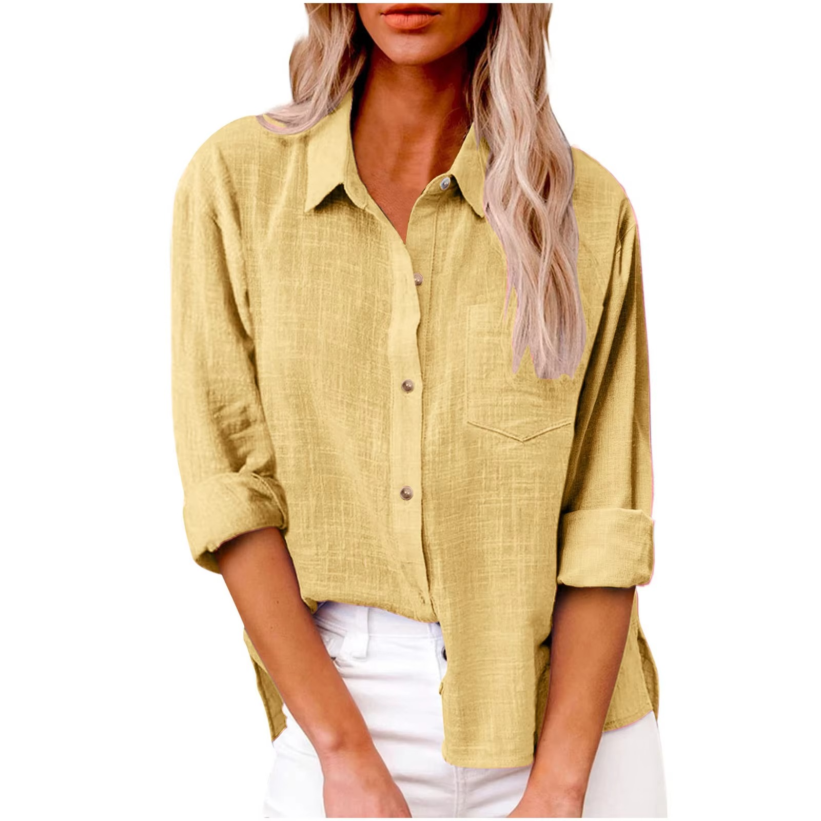 Tamsin Women's Linen Blouse - back view