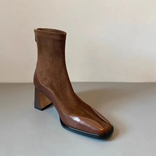 Maren Women's Block Heel Ankle Boots - styled view