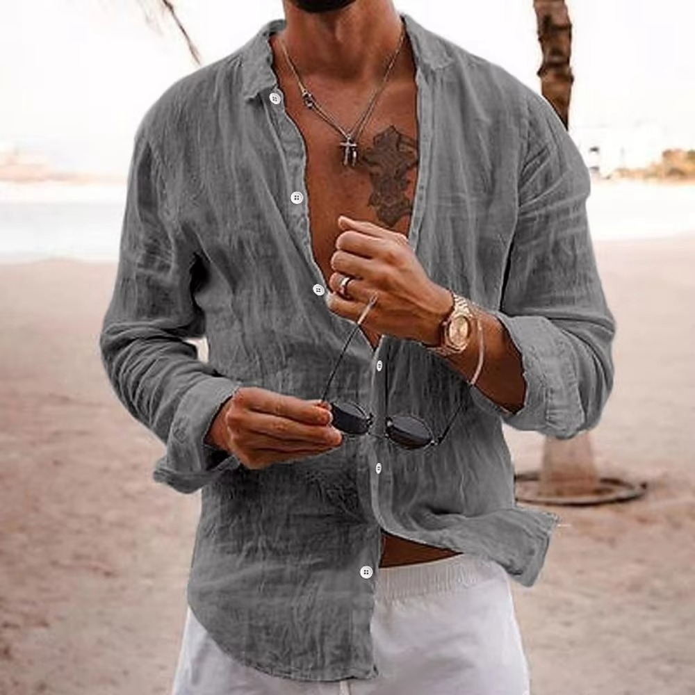 Rufus Men's Linen Shirt - back view