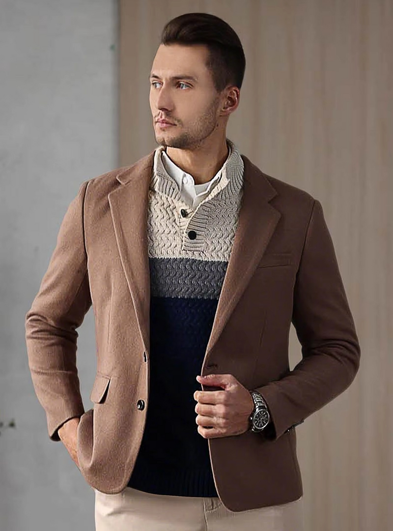 Hollis Men's Sweater | Knit, Mock Neck