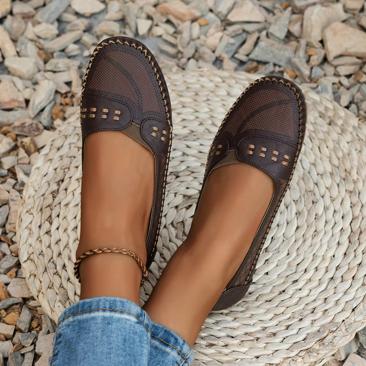 Opal Women's Loafers - fabric and finish detail