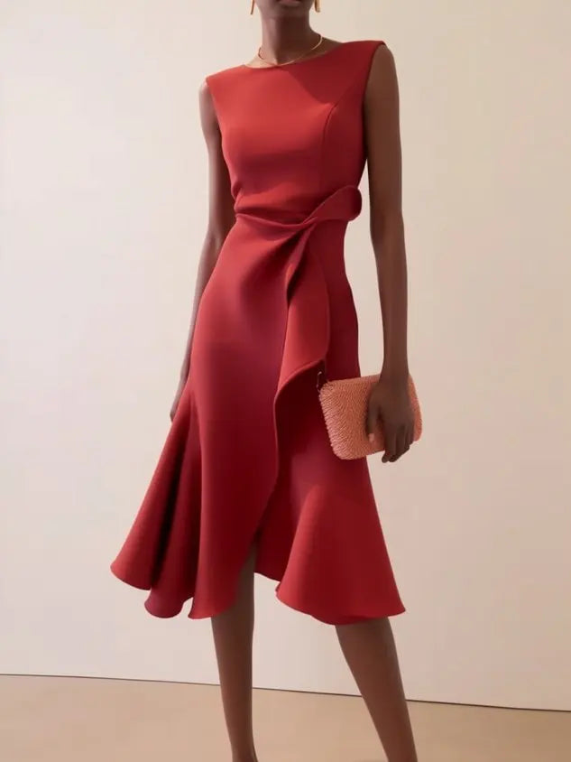 Tamsin Women's Asymmetric Midi Dress - shown in use