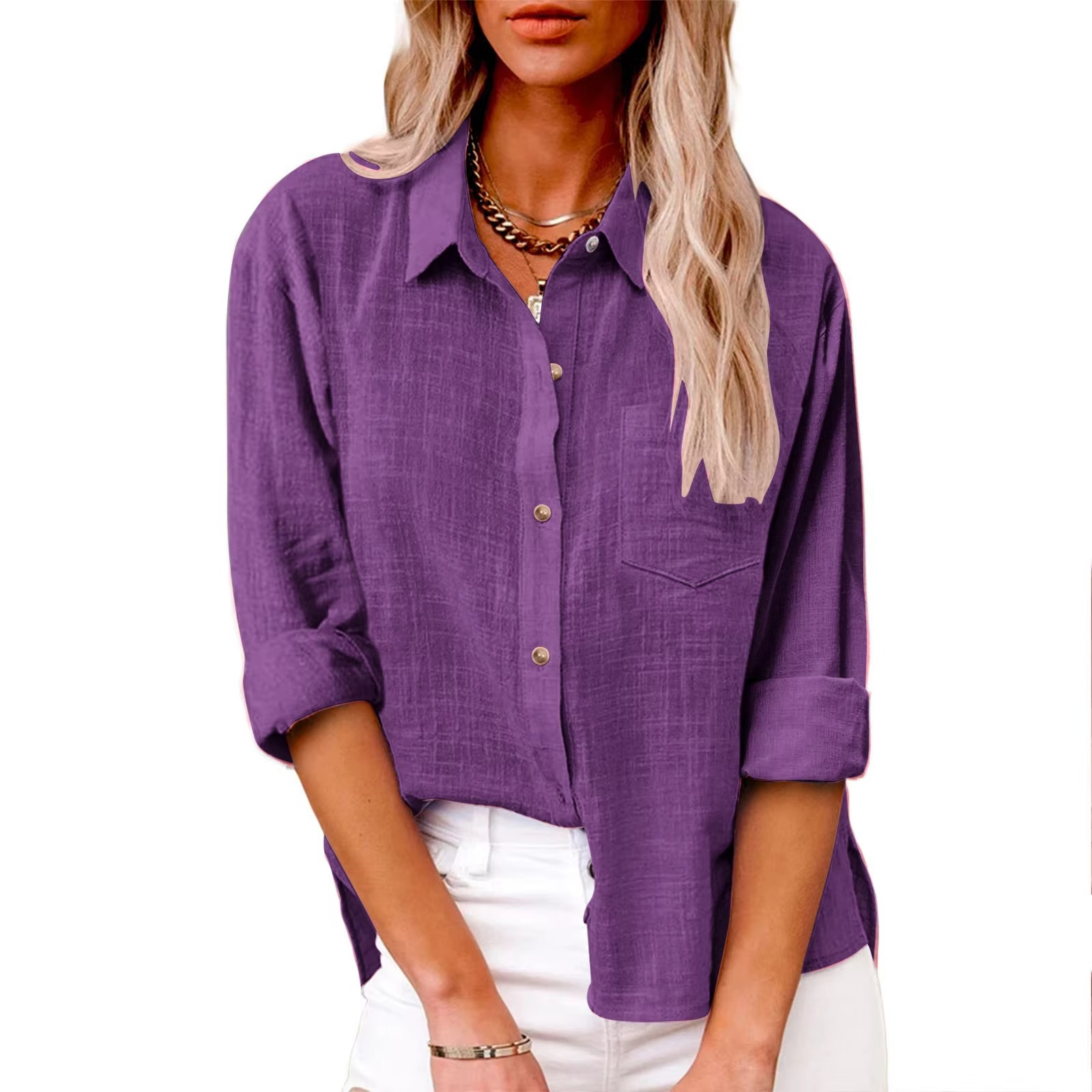 Tamsin Women's Linen Blouse - front view