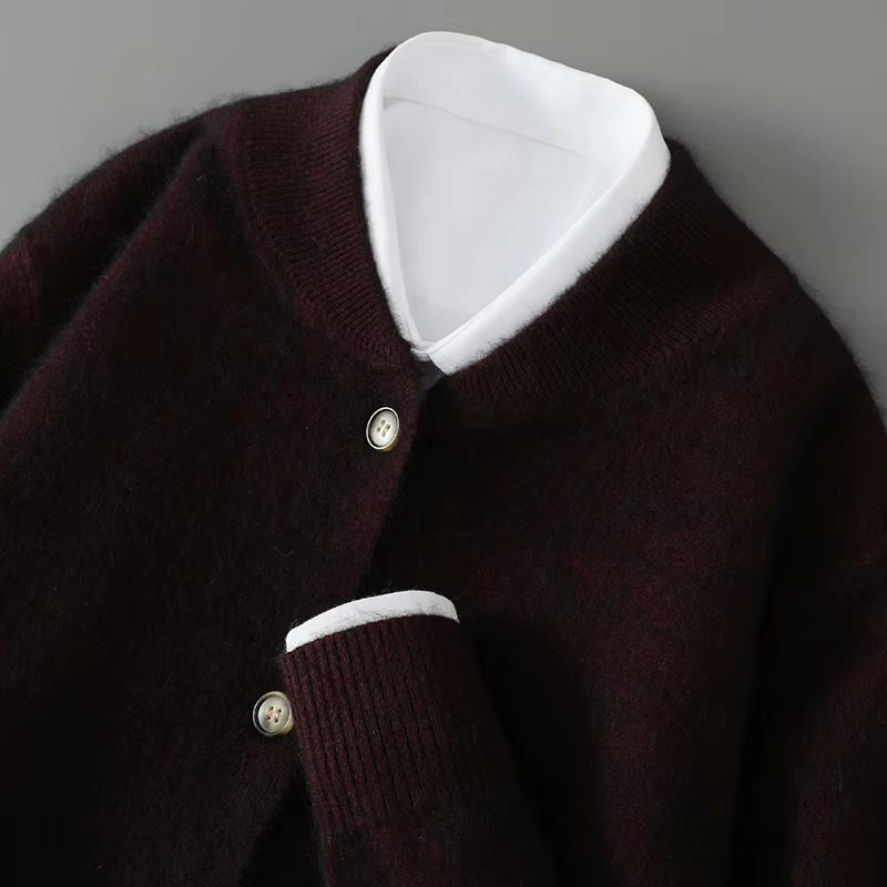 Isaac Men's Cardigan | Stand Collar, Loose Fit, Cashmere
