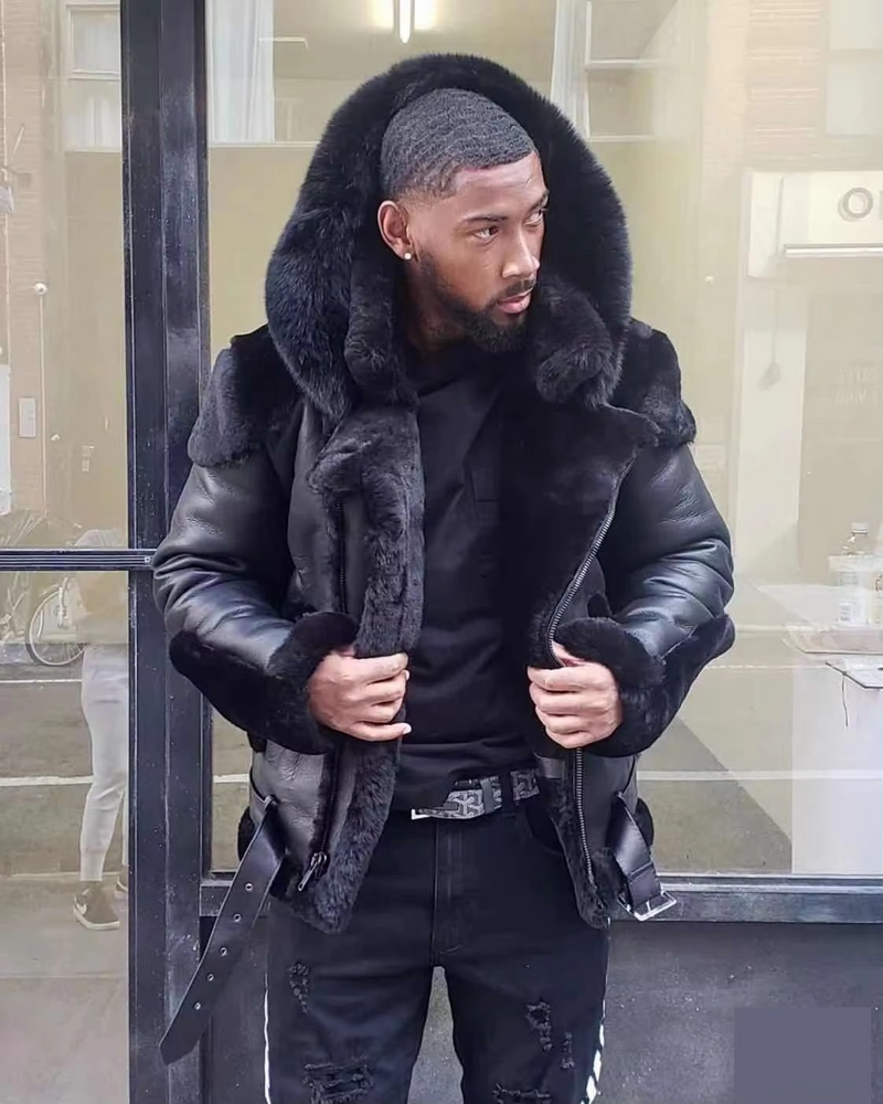 Caleb Men's Jacket | Wool, Leather