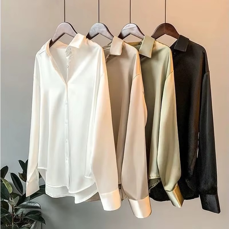 Nora Women's Satin Blouse - close-up detail