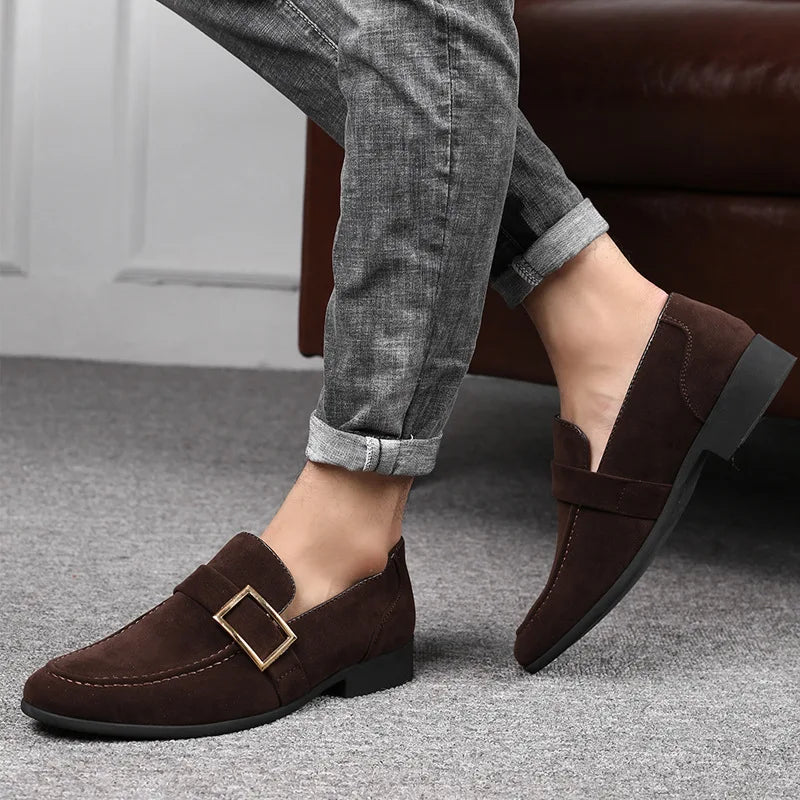 Tristan Men's Block Heel Loafers - flat lay