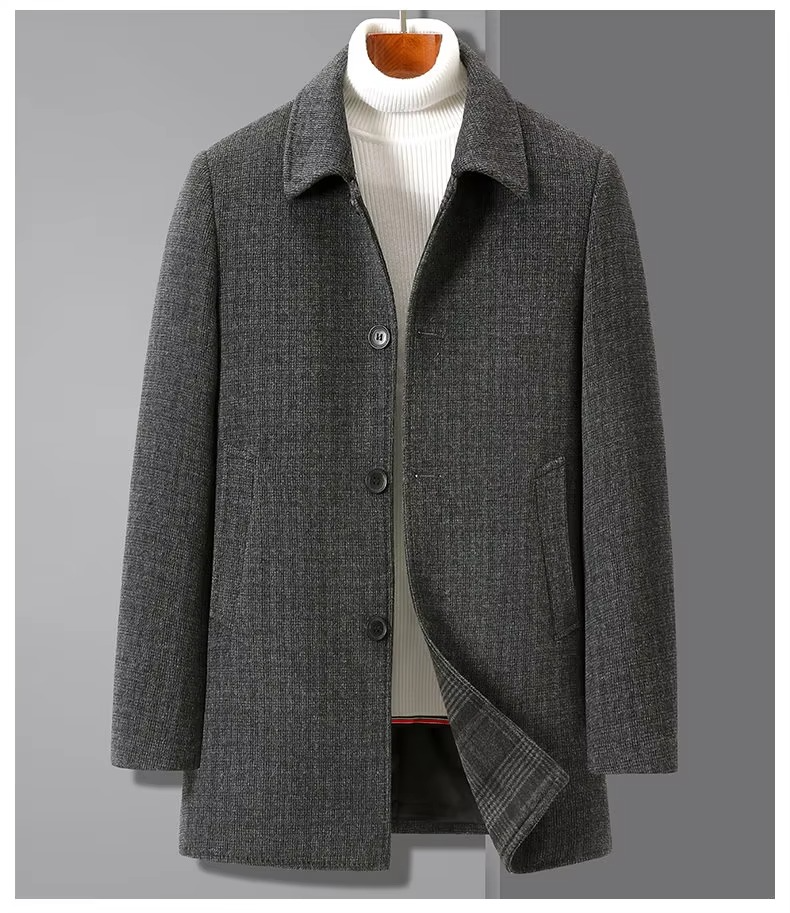 Barnaby Men's Trench Coat - fabric and finish detail