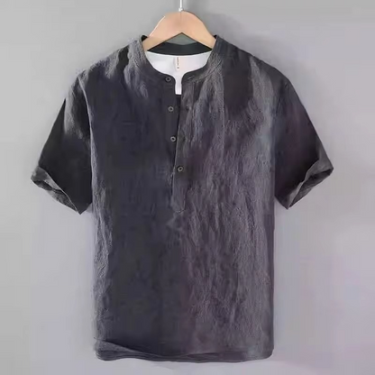Lachlan Men's Linen Shirt - close-up detail
