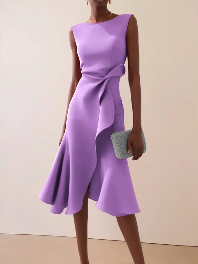 Tamsin Women's Asymmetric Midi Dress - front view