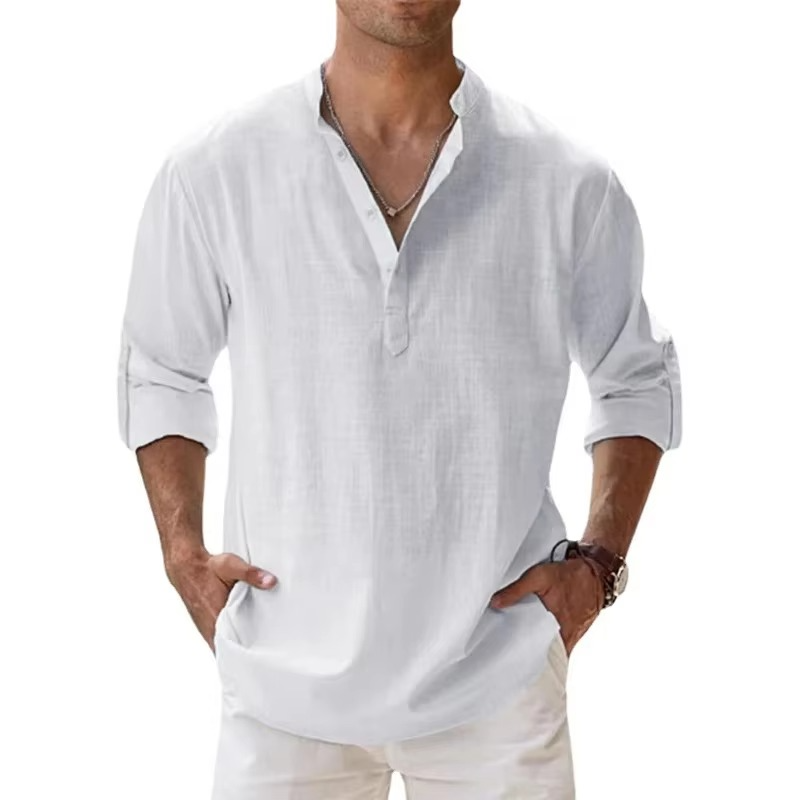 Ulric Men's Linen Shirt - front view
